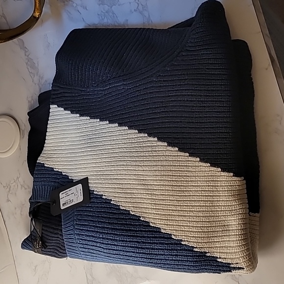 RAG & BONE EMORY INTARSIA SWEATER MEN'S SIZE XXL - NAVY - Picture 9 of 16